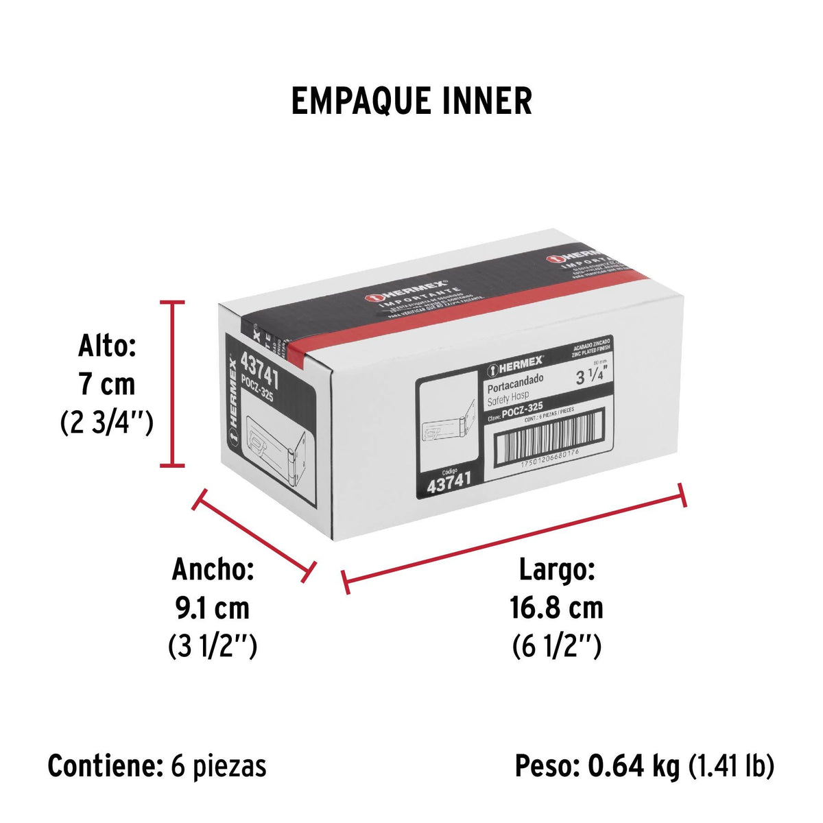 43741 PORTACANDADO ACERO ZINCADO 3 14