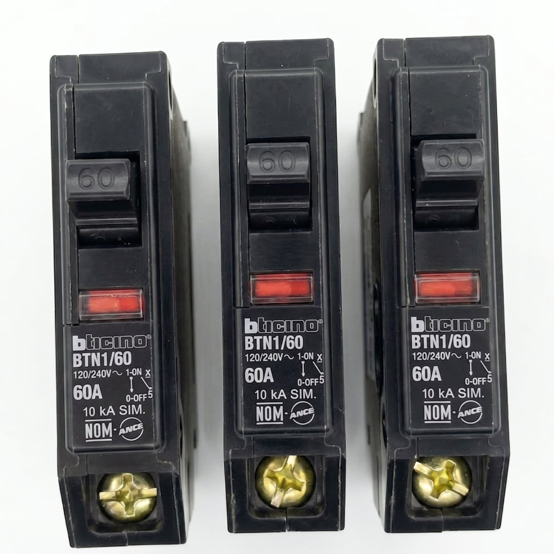 Pack 3 Interruptores Termomagnéticos 1p 60a 10ka Bticino Btn