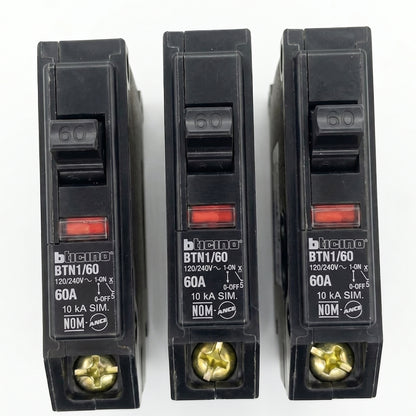 Pack 3 Interruptores Termomagnéticos 1p 60a 10ka Bticino Btn