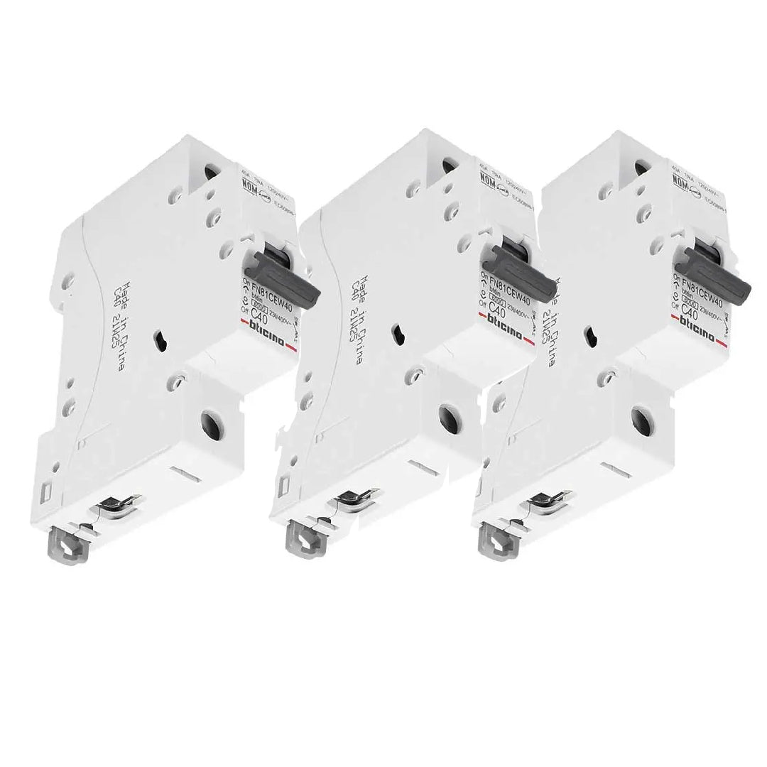 Pack 3 Breaker Termomagnético 1 Polo 40a Bticino Fe81/40