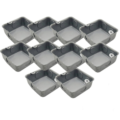 Paquete 10 Cajas Cuadradas Galvanizadas 3x3 1/2 Color Acero