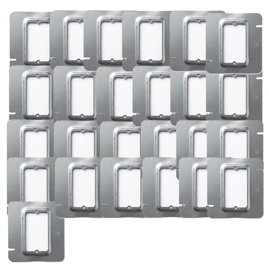 Pack 25 Sobretapas 5x5" Con Salida 1 Galvanizadas