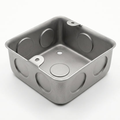 Paquete 10 Cajas Cuadradas Galvanizadas 3x3 1/2 Color Acero