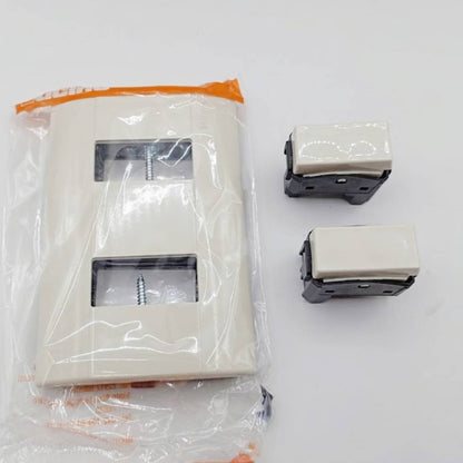 Pack 3 Placas Modus Marfil 2 Ventanas Con 2 Apagadores