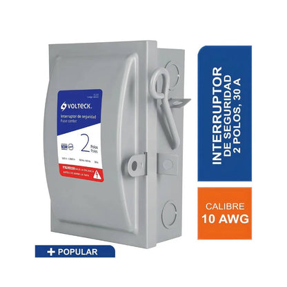 Interruptor Seguridad 2 X 30 Volteck 46020 Color Gris 30 A