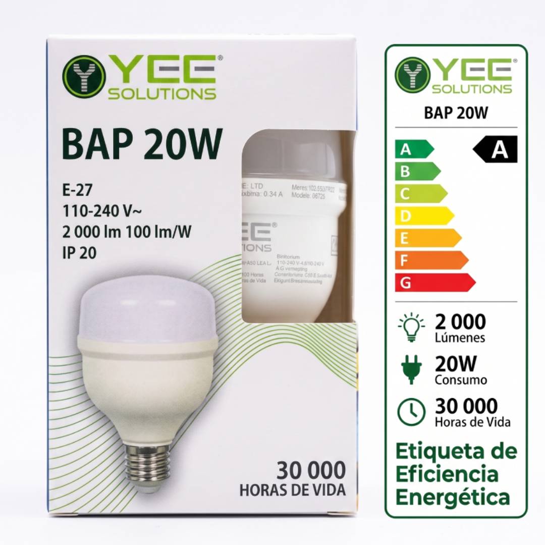 Pack 2 Lámpara Led Alta Potencia 20w Yee Luz Blanca 6500k