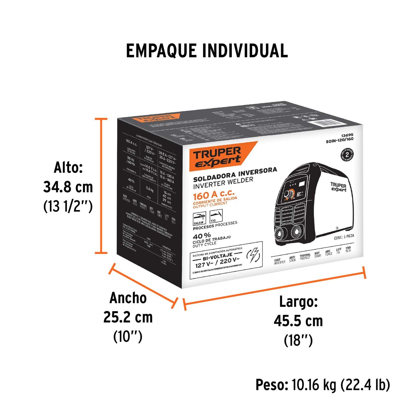 13695 SOLDADORA INVERSORA 160A 127220V