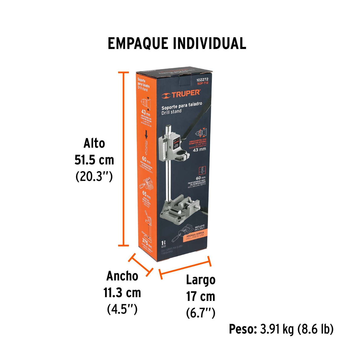 Soporte Vertical Para Taladro 3/8 A 1/2 Uso Profesional