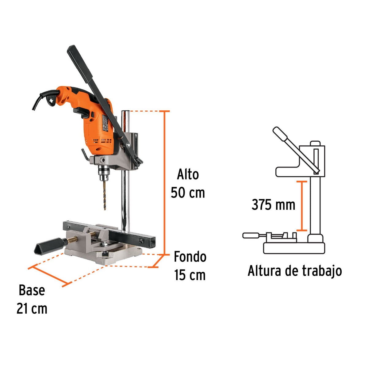 Soporte Vertical Para Taladro 3/8 A 1/2 Uso Profesional