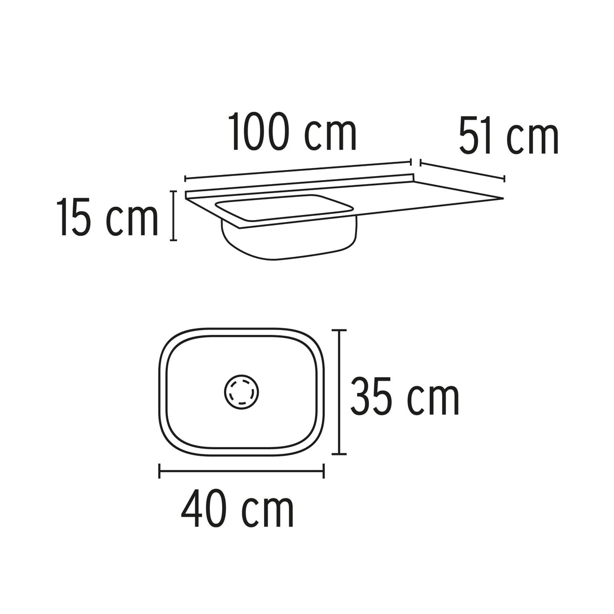 TARJA DE EMPOTRAR 100 X 51 CM IZQUIERDA FOSET