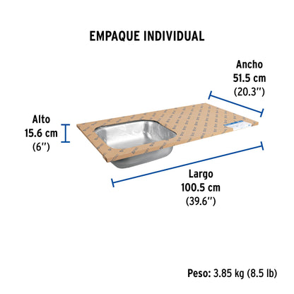 TARJA DE EMPOTRAR 100 X 51 CM IZQUIERDA FOSET