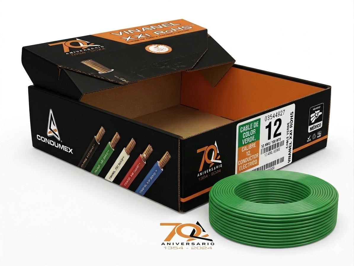 CABLE THW-LS CAL. 12 CONDUMEX VERDE