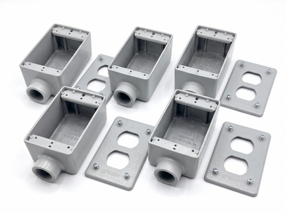 Pack 5 Condulet Fs 3/4 Con Tapa Dúplex Ds23