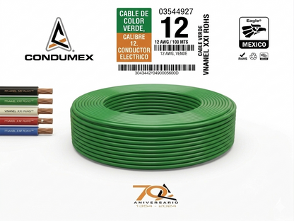 CABLE THW-LS CAL. 12 CONDUMEX VERDE