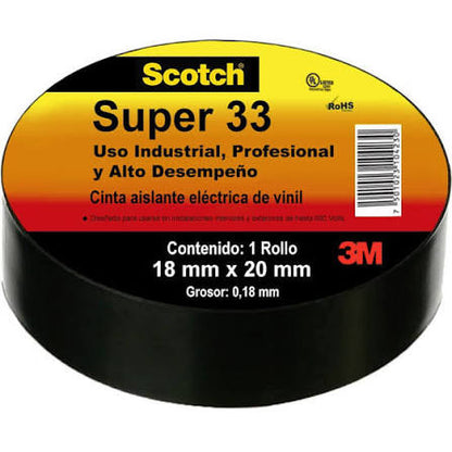 Pack 10 Cintas Aislantes Scotch Super 33+ Eléctricas